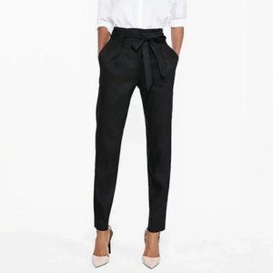 Express Linen Paperbag High Waisted Ankle Pant
